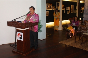 The Sarawak Museum director, Ipoi Datan, is speaking at the opening