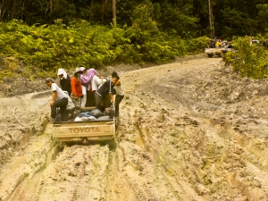 Logging road in the north of Sarawak near the Indonesian border