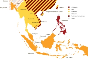 Southeast Asia map Religions